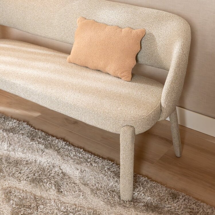 Banc de salle à manger June bouclé taupe 160 cm