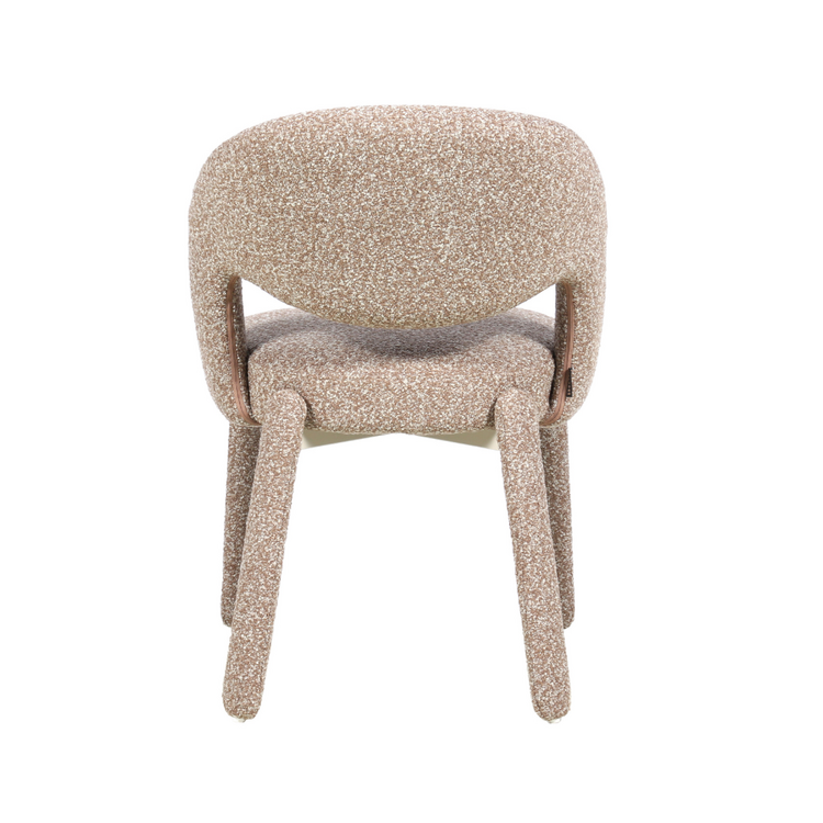 Chaise de salle à manger Dean bouclé brun