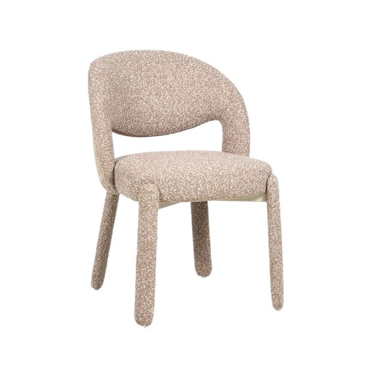 Chaise de salle à manger Dean bouclé brun