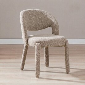 Chaise de salle à manger Dean bouclé brun