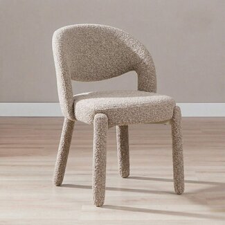 Chaise de salle à manger Dean bouclé brun