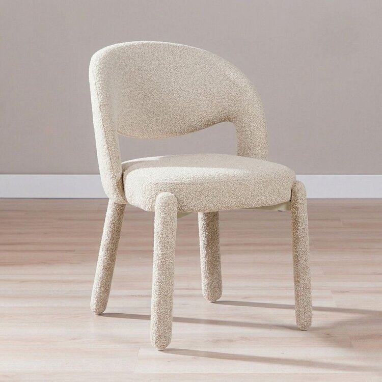 Chaise de salle à manger Dean bouclé taupe