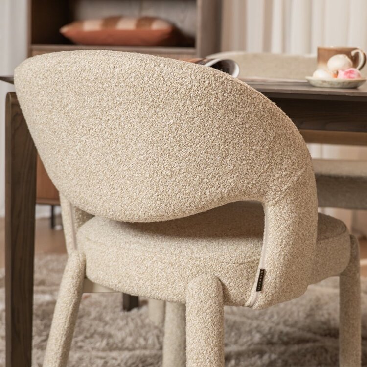 Chaise de salle à manger Dean bouclé taupe