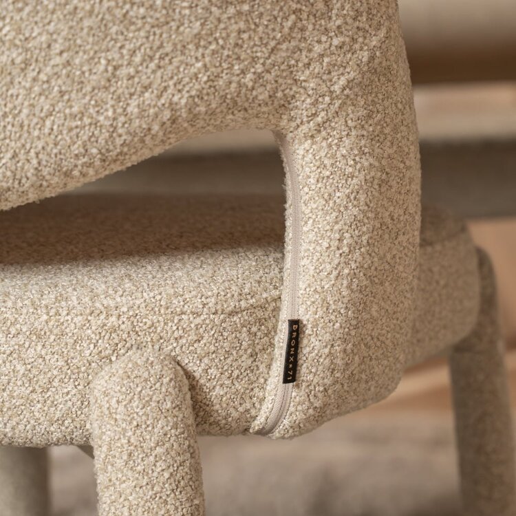 Chaise de salle à manger Dean bouclé taupe