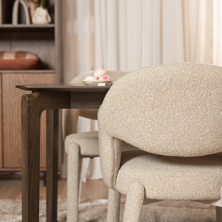 Chaise de salle à manger June bouclé taupe