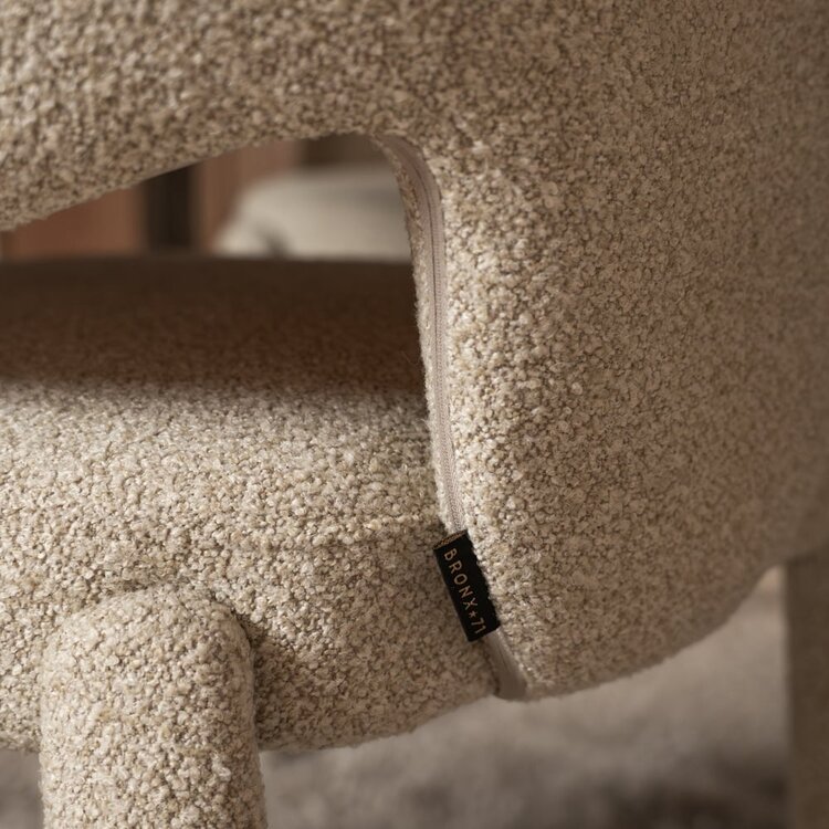 Chaise de salle à manger June bouclé taupe
