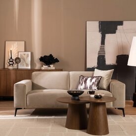 Canapé en velours 2,5 places Vegas beige