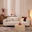 Canapé 2,5 places Vegas tissu chenille blanc