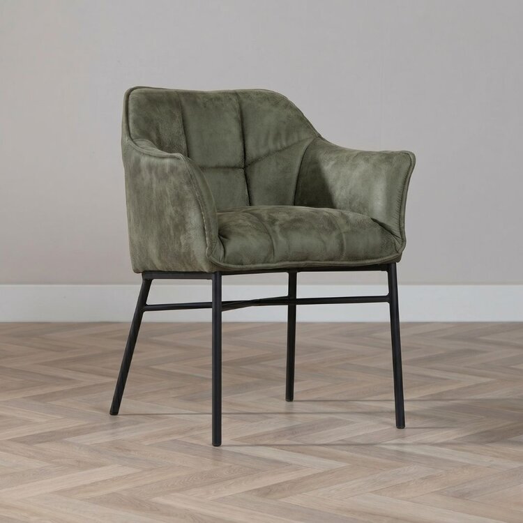 Chaise de salle à manger industrielle Aaron vert