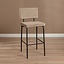 Tabouret de bar en velours Espen taupe 64-77 cm