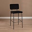 Tabouret de bar en velours Espen noir 64-77 cm