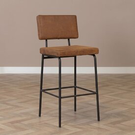 Tabouret de bar Espen Eco-cuir cognac 64 - 77 cm