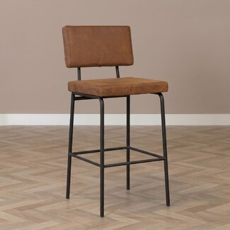 Tabouret de bar Espen Eco-cuir cognac 64 - 77 cm