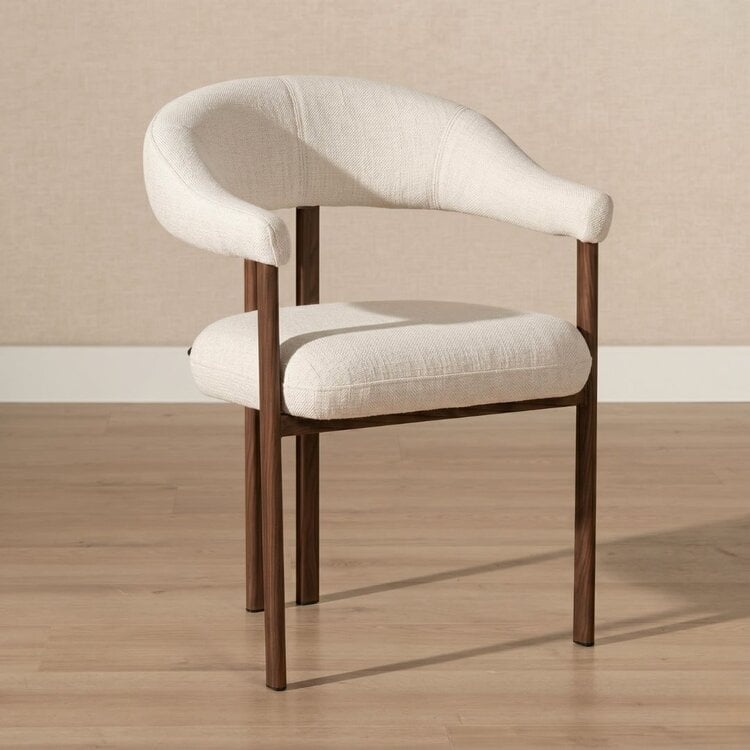 Chaise de salle à manger Nori en lin off white