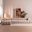 Canapé d’angle gauche Luca XL en chenille beige