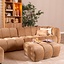 Canapé d’angle gauche Luca XL en tissu chenille peach