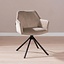 Chaise de salle à manger velours Furtado taupe pivotant