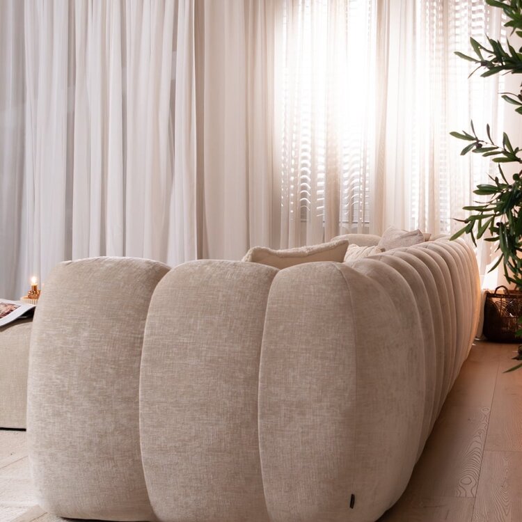 Canapé d’angle gauche Luca XL en chenille beige