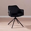 Chaise de salle à manger velours Furtado noir pivotant