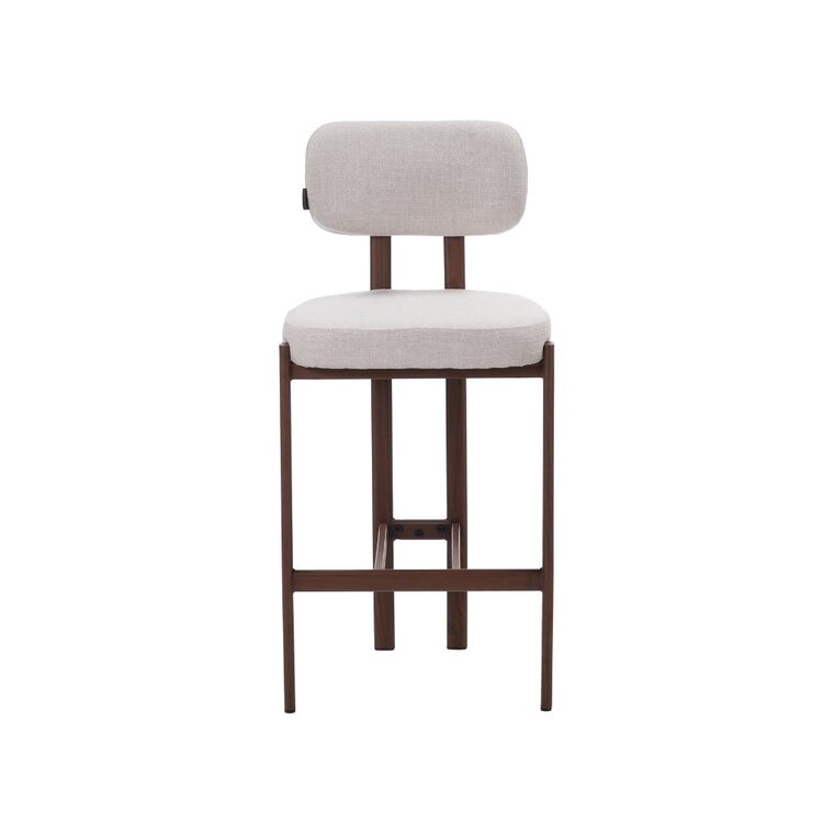 Tabouret de bar Nori en lin off white 70 cm