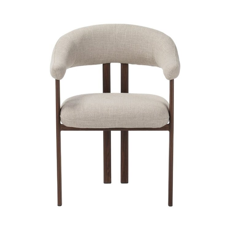 Chaise de salle à manger Nori en lin taupe