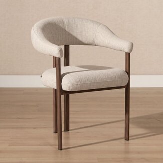 Chaise de salle à manger Nori en lin taupe