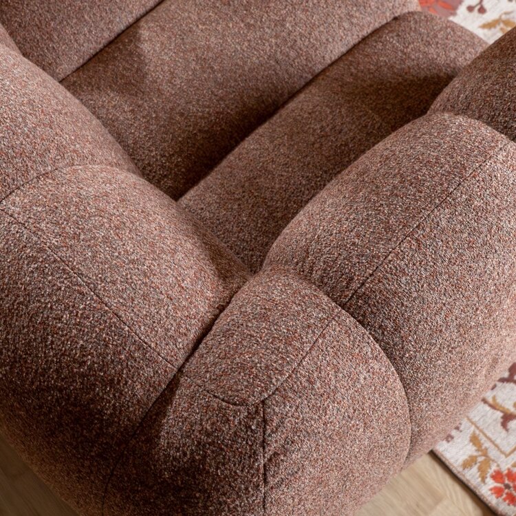 Canapé d’angle droit Luca XL bouclé rouge/rose