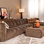 Canapé d’angle droitLuca XL en tissu chenille mocha
