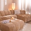 Canapé d’angle droit Luca XL en tissu chenille peach