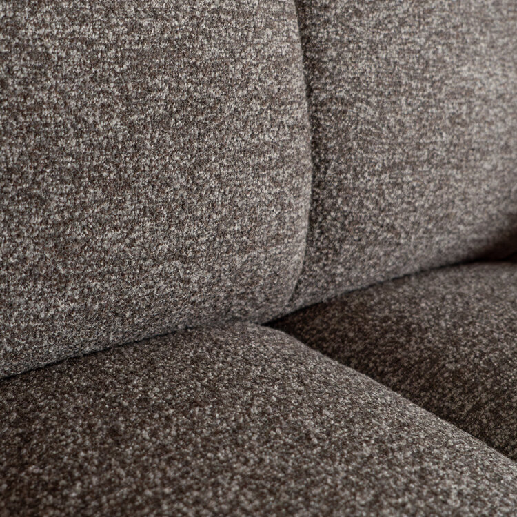 Canapé d’angle gauche Luca XL en tissu bouclé brun/gris