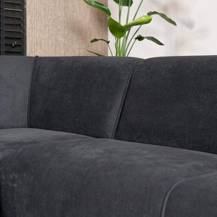 Canapé d'angle scandinave Vegas noir tissu chiné gauche/droit
