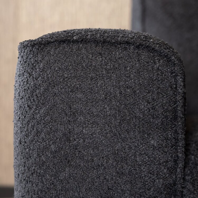 Canapé d'angle scandinave Vegas bouclette noir gauche/droit