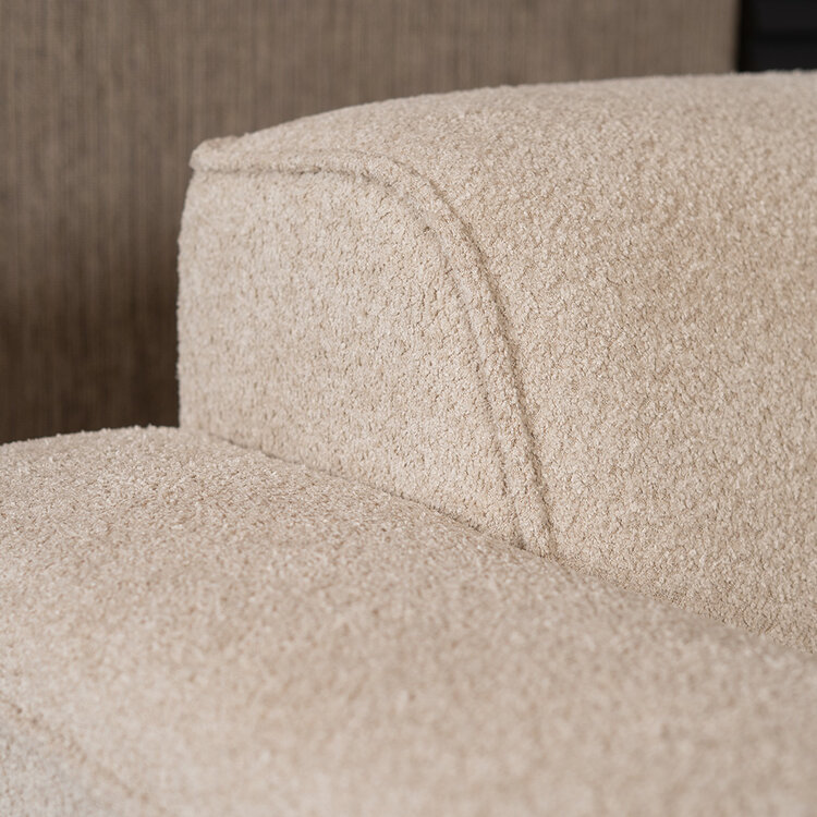 Canapé d'angle scandinave Vegas bouclette taupe gauche/droit