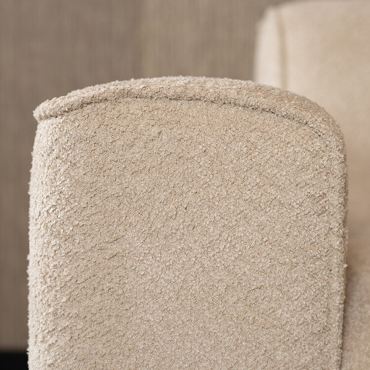 Canapé d'angle scandinave Vegas bouclette taupe gauche/droit