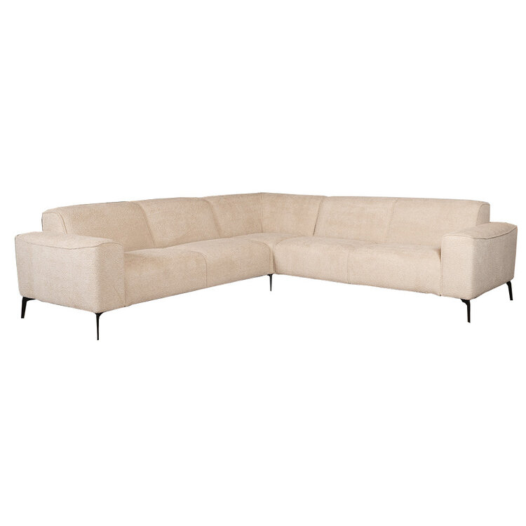 Canapé d'angle scandinave Vegas bouclette taupe gauche/droit
