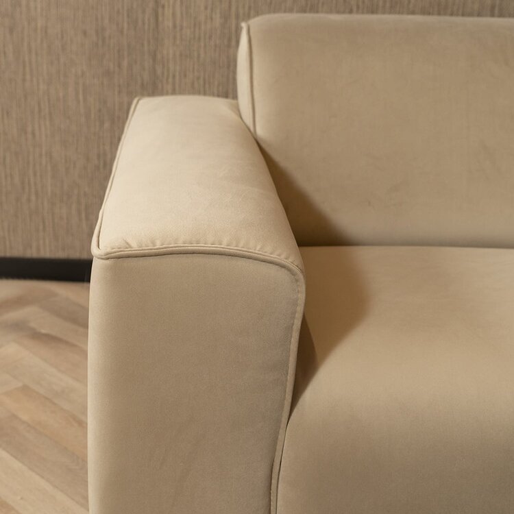 Canapé d'angle en velours Vegas beige gauche/droit
