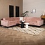 Canapé d'angle scandinave Vegas rose tissu chenille gauche/droit