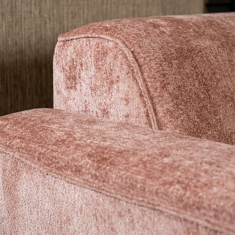Canapé d'angle scandinave Vegas rose tissu chenille gauche/droit