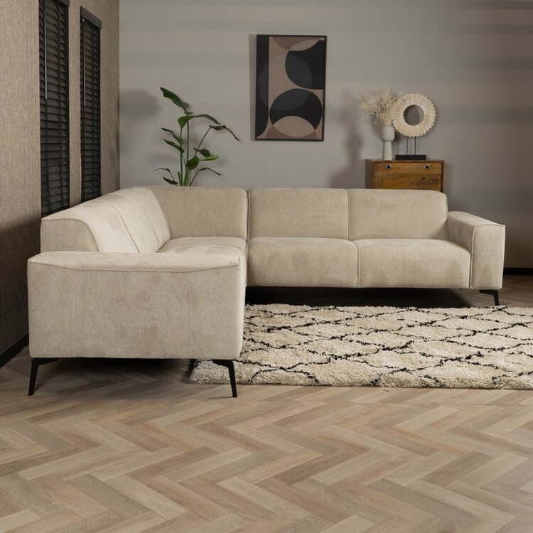 Canapé d'angle scandinave Vegas taupe tissu chiné gauche/droit