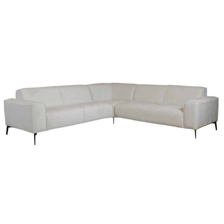 Canapé d'angle scandinave Vegas blanc tissu chiné gauche/droit