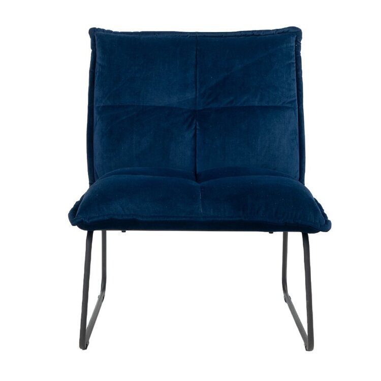 Fauteuil velours Malaga bleu