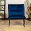 Fauteuil velours Malaga bleu