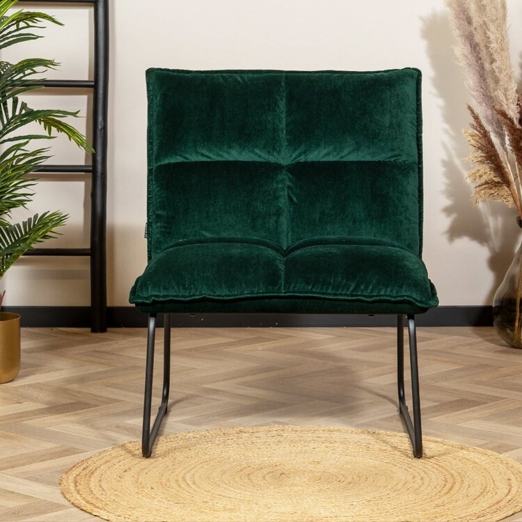 Fauteuil velours Malaga vert