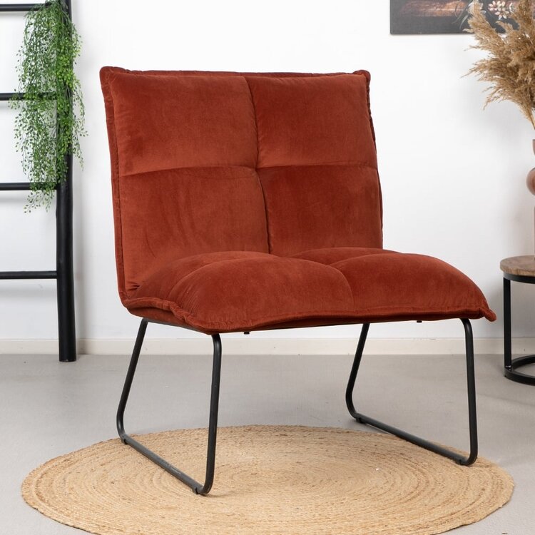 Fauteuil velours Malaga cuivre