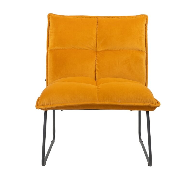 Fauteuil velours Malaga jaune