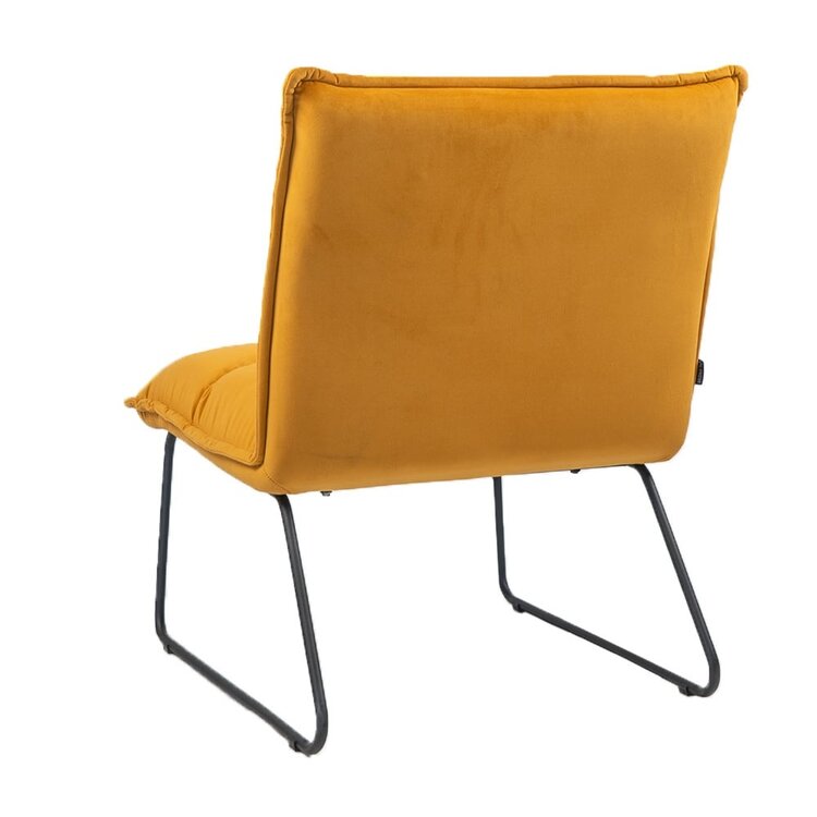 Fauteuil velours Malaga jaune