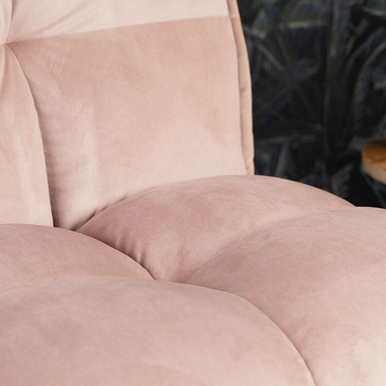 Fauteuil velours Malaga rose