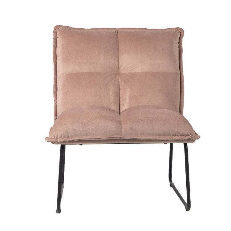 Fauteuil velours Malaga rose