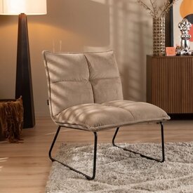 Fauteuil velours Malaga taupe