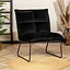 Fauteuil velours Malaga noir